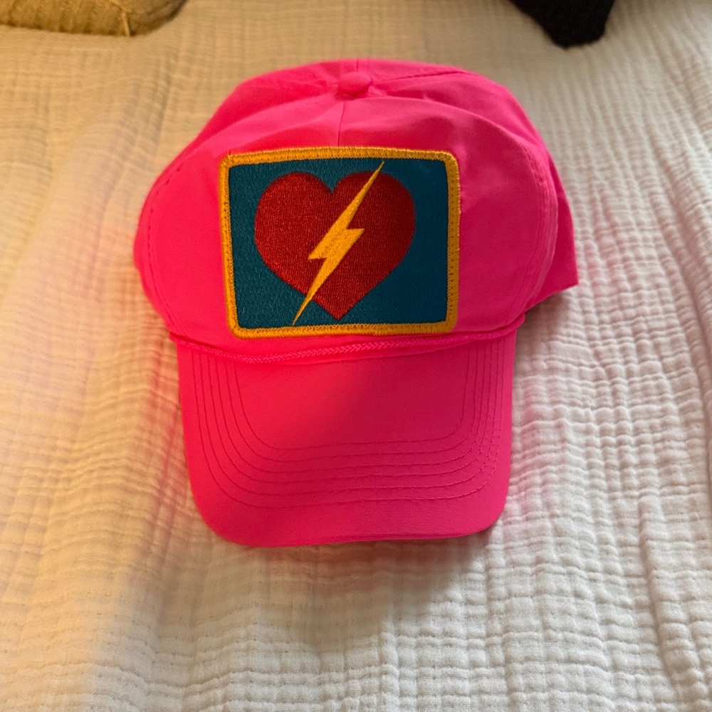 Aviator Nation Pink Hat with Heart Patch